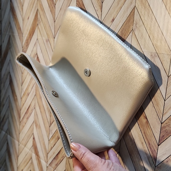 Gold Leather Clutch by Neiman Marcus - Picture 3 of 9